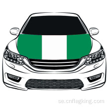 VM-flaggan Federal Republic of Nigeri Car Hood-flagga 3.3X5FT 100% polyestermotorflagg elastiska tyger